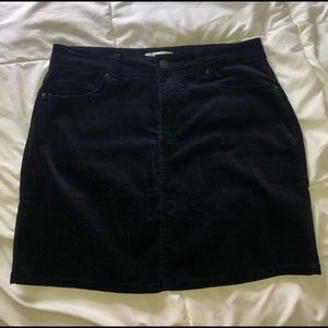 velvet navy blue skirt